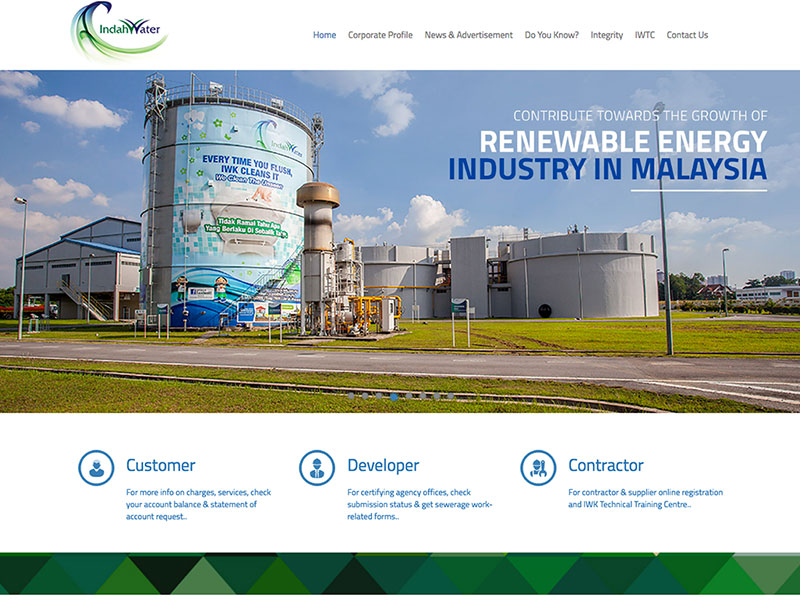 Web Design and CMS - Indah Water Konsortium - National Sewerage Services Company Malaysia
