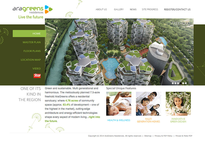 Professional Web Design - AraGreens Residences - Live the future at Ara Damansara Malaysia